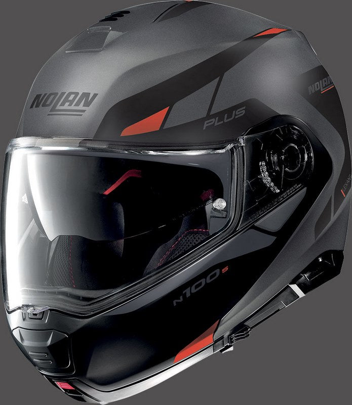 Nolan / ノーラン Flip-Up Helmet N100-5 P MILESTONE N Grey Red | N1P000910051