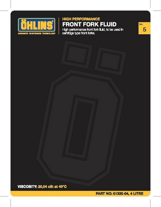 OHLINS / オーリンズ フロントフォーク フルード #5 4 リッター | 01330-04