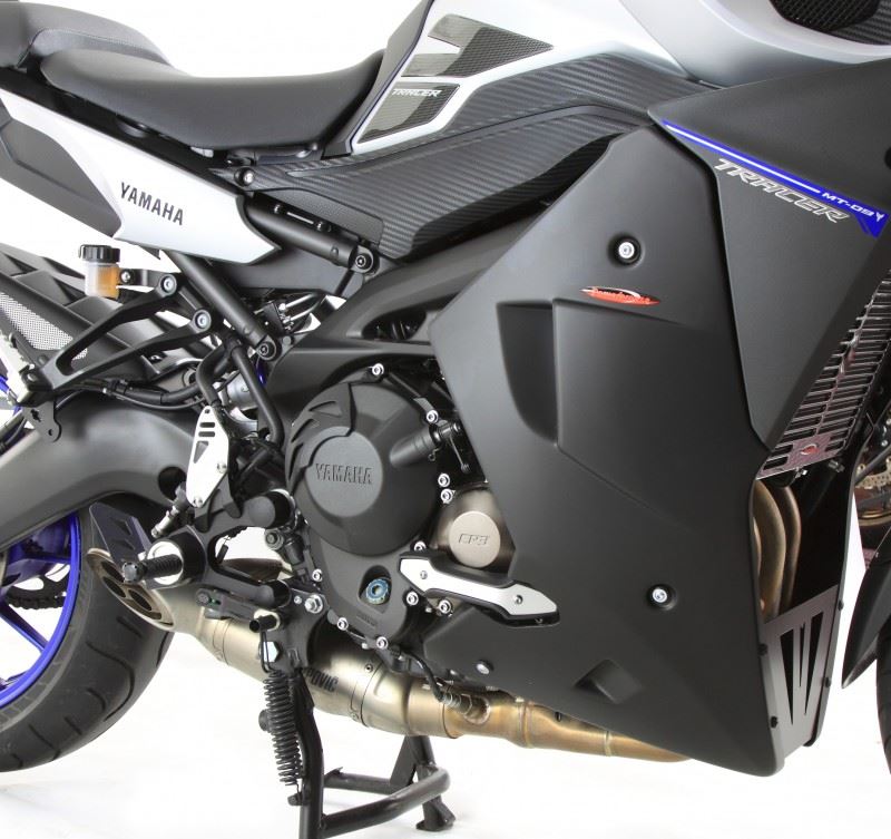 Powerbronze / パワーブロンズ ロワー ブラック-シルバーメッシュ YAMAHA MT-09 TRACER 15-17 FJ-09 TRACER 15-17 (Yamaha エンジンプロテクターと併用可能) | 110-Y105-603