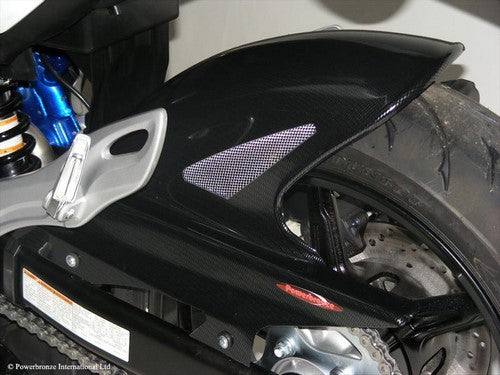 Powerbronze / パワーブロンズ リア ハガー SUZUKI GLADIUS 09-11 カーボン ルック・シルバー メッシュ | 301-S114-680