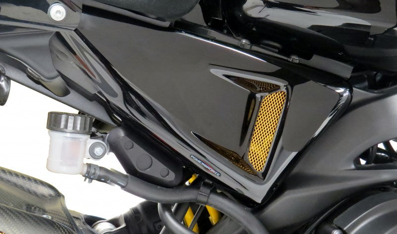 Powerbronze / パワーブロンズ サイドパネル ブラック-ゴールドメッシュ YAMAHA XSR900 16-19 (ペア) ロワー | 307-Y101-503