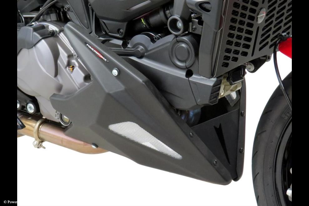 Powerbronze / パワーブロンズ Belly Pan for DUCATI MONSTER 950 21-23/MONSTER 950 PLUS 21-23/CARBON LOOK-SILVER MESH | 320-D106-680