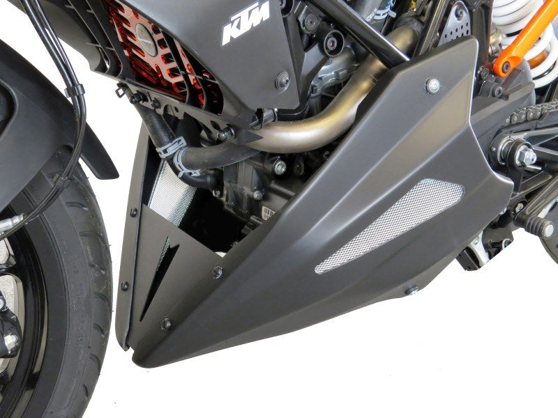 Powerbronze / パワーブロンズ ベリーパン マットブラック-シルバーメッシュ KTM 125 DUKE 17-19 | 320-KT103-670