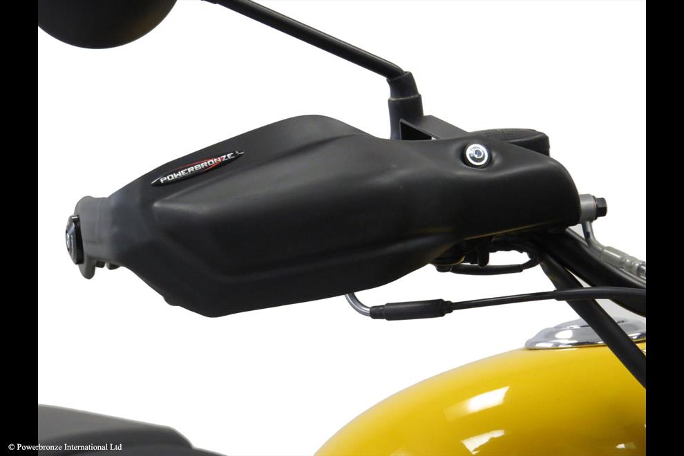 Powerbronze / パワーブロンズ Hand Guards for ROYAL ENFIELD HUNTER 350 22-23/METEOR 350 21-23/SUPER METEOR 650 23/MATT BLACK | 380-R103-070
