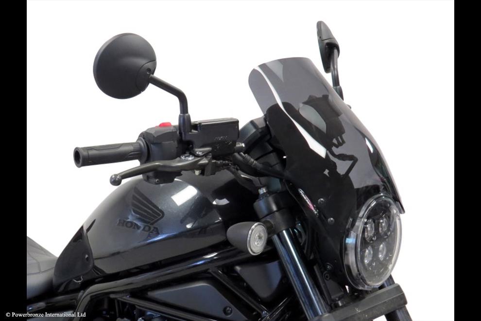 Powerbronze / パワーブロンズ Light Screen for HONDA CMX1100 REBEL 21-23 (285 MM HIGH)/SOLID BLACK | 430-U324B-003