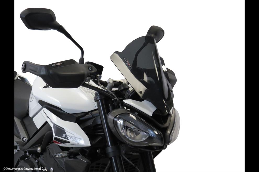 Powerbronze / パワーブロンズ Light Screen for TRIUMPH STREET TRIPLE R/STREET TRIPLE RS/STREET TRIPLE MOTO2 23 (320 MM HIGH)/WHITE | 430-U349B-004