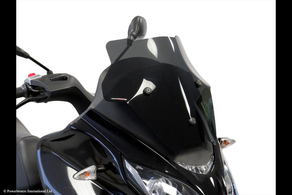 Powerbronze / パワーブロンズ Scooter Screens for PIAGGIO MP3 125/MP3 300/MP3 400/MP3 500 11-18 (360 MM HIGH)/FROSTED STEALTH GREY | 460-P101-019