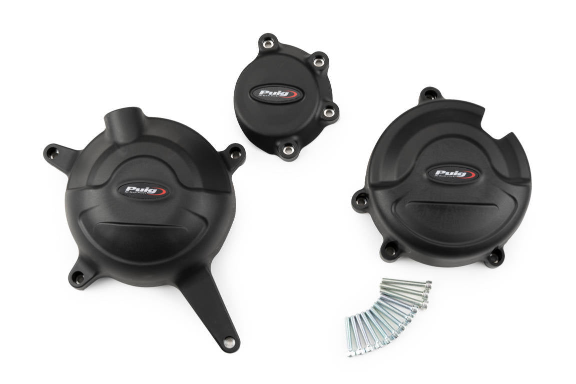 Puig Engine Cover Track For Championship Black | 21648N
