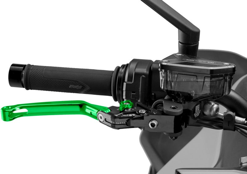 Puig Foldable Brake Lever 4.0. With Green Selector | 4110V