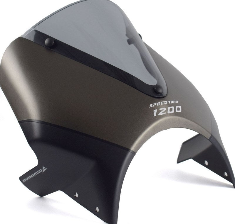 Pyramid / ピラミッド フライスクリーン マット・アイアンストーン & Matte ストームグレー | Triumph Speed Twin(スピードツイン) 1200 2024- | 26000K
