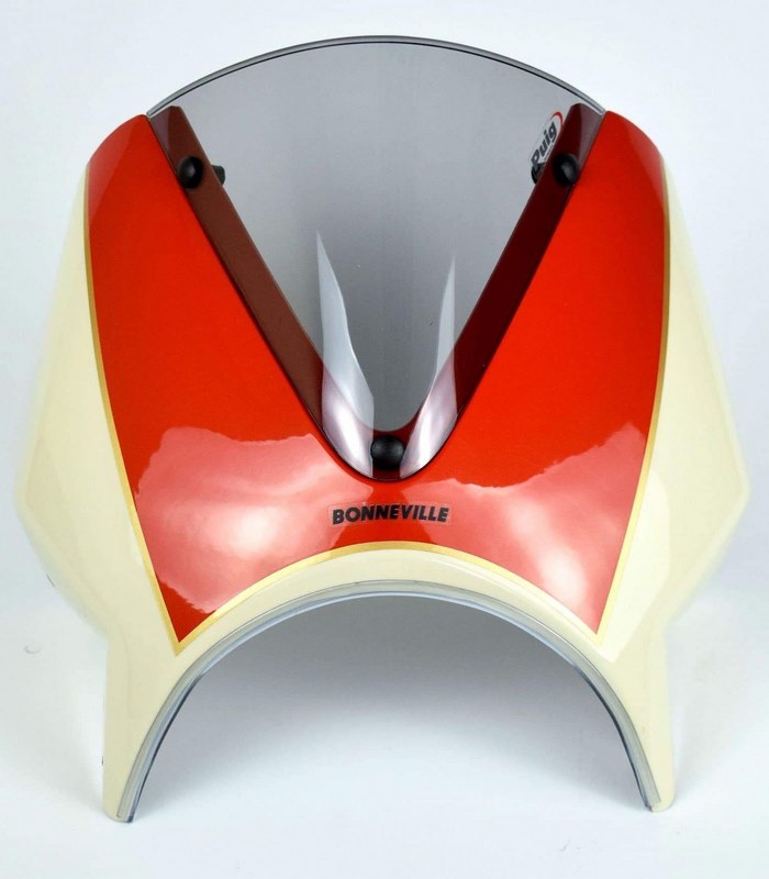 Pyramid Fly Screen | New England White & Intense Orange | Triumph Bonneville T100 2016> | 26002E