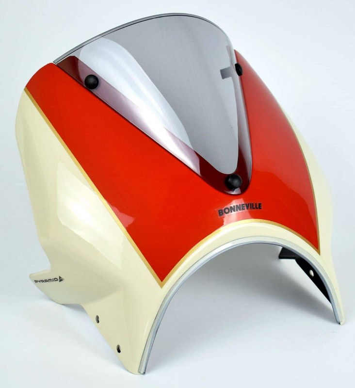 Pyramid Fly Screen | New England White & Intense Orange | Triumph Bonneville T100 2016> | 26002E