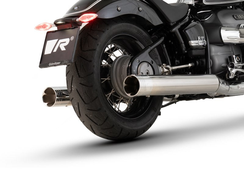2Xカスタムレーシングスリップオン(左右)、ステンレスクローム、エンドキャップ BMW R18 V2 2個入り、合金クローム