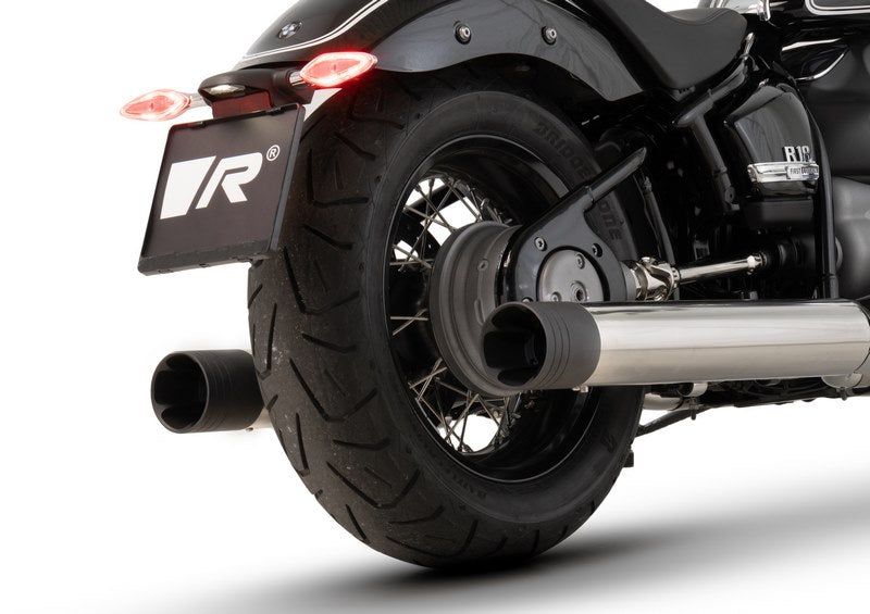 2Xカスタムレーシングスリップオン(左右)、ステンレスクローム、エンドキャップ BMW R18 V2 2個入り、合金クローム