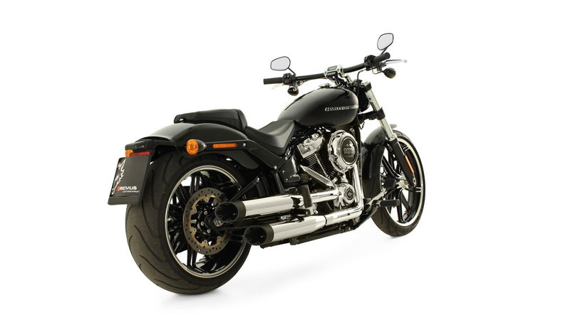 カスタム排気スリップオン 90mm径(2個入り)・触媒付・上昇式・ステンレスクローム・エンドキャップショートカットV1・合金クローム