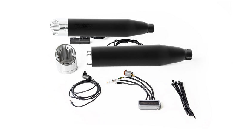 カスタムスリップオンマフラー 90mm径(排気ガス浄化触媒付)、ASC対応、ステンレスブラック、エンドキャップショートカットV1 2個入り、合金クローム