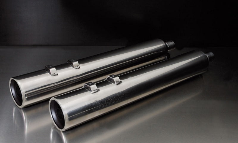 カスタム排気直線エンドマフラー Ø 102 mm 4インチ、電子制御フラップおよびリモコン操作 ECS、クローム、EG/Abe/EEC