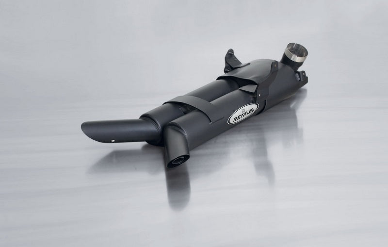 スポーツ排気システム 2X Ø 94 mm ラウンド、スリップオン 左右、ステンレスブラック、EC認証済