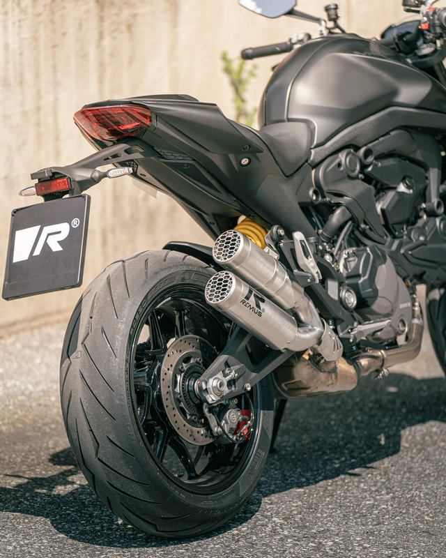 ダブルメッシュ排気システム、ステンレスブラッシュド、接続チューブ、ECEタイプ承認付