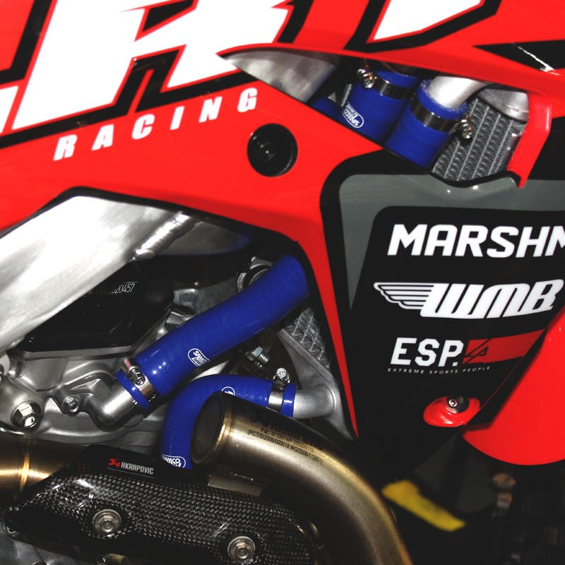サムコスポーツ / Samco Sport Honda CRF 450 R 2017 - 2020 4 ピース シリコンラジエーター クーラントホースキット | HON-109-BU