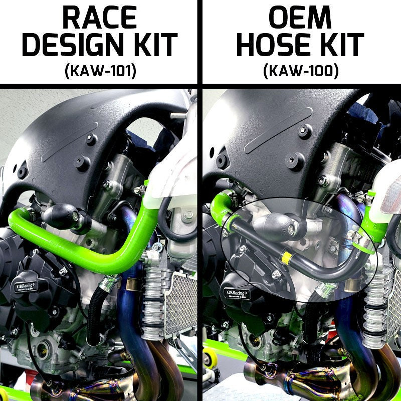 サムコスポーツ / Samco Sport Kawasaki ZX 10R / RR 2021 5 ピース OEM リプレイスメント シリコンラジエーター クーラントホースキット | KAW-100-GN