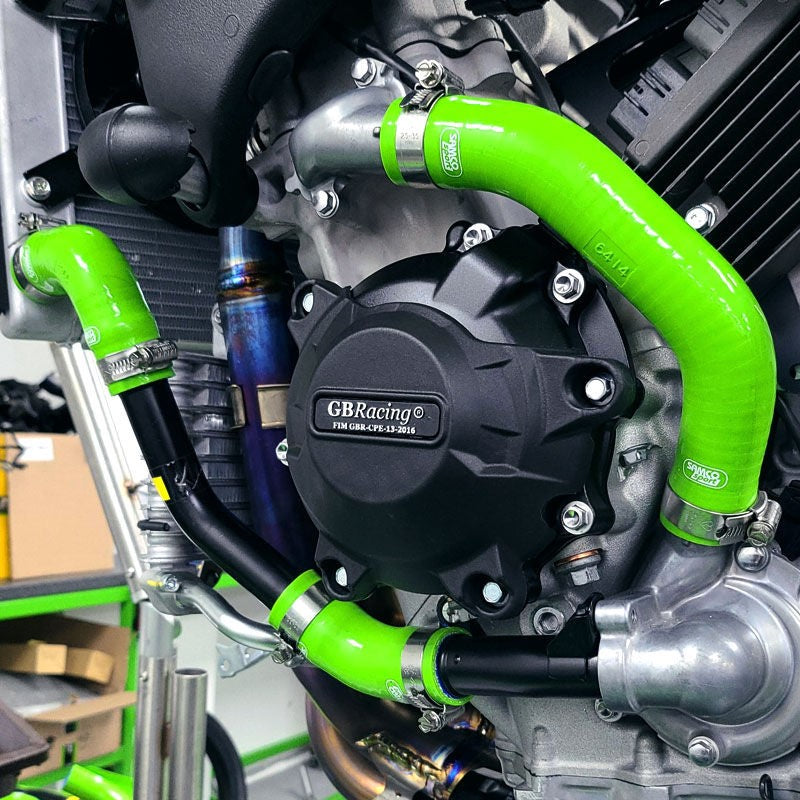 サムコスポーツ / Samco Sport Kawasaki ZX 10R / RR 2021 5 ピース OEM リプレイスメント シリコンラジエーター クーラントホースキット | KAW-100-GN
