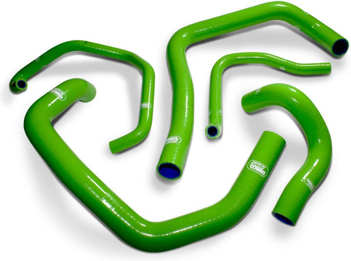 サムコスポーツ / Samco Sport Kawasaki ZX 6R (C1 / C2) 2005 - 2006 5 ピース シリコンラジエーター クーラントホースキット | KAW-7-GN