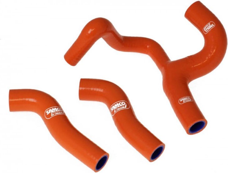 サムコスポーツ / Samco Sport KTM 250 EXC-F 2008 - 2011 3 ピース サーモスタットバイパス シリコンラジエーター クーラントホースキット | KTM-20-OR