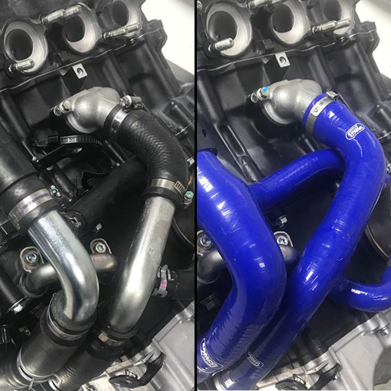サムコスポーツ / Samco Sport Yamaha YZF R6 2006 - 2021 6 ピース Race Design シリコンラジエーター クーラントホースキット | YAM-58-BK