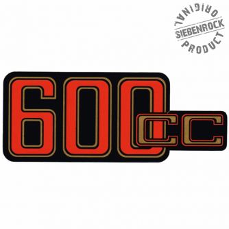 Siebenrock Sticker ''600Cc'' For Battery Cover Red / Black On Gold | 4663081