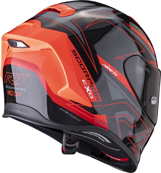 Scorpion / スコーピオン Exo フルフェイスヘルメット R1 Gaz ブラックレッド | 10-373-238