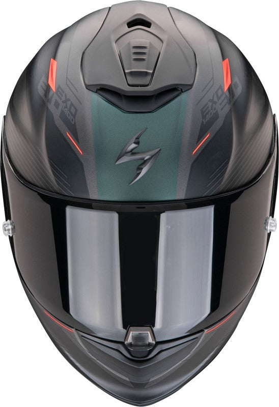 Scorpion Full Face Helmet Exo 1400 Evo 2 Air Luma Matt Black-Green | 140-443-128