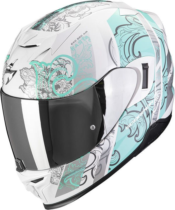 Scorpion Full Face Helmet Exo 520 Evo Air Fasta White-Tuerkis | 172-361-270