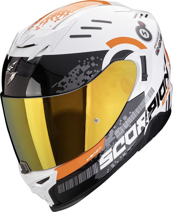 Scorpion Full Face Helmet Exo 520 Evo Air Titan White-Orange | 172-448-331