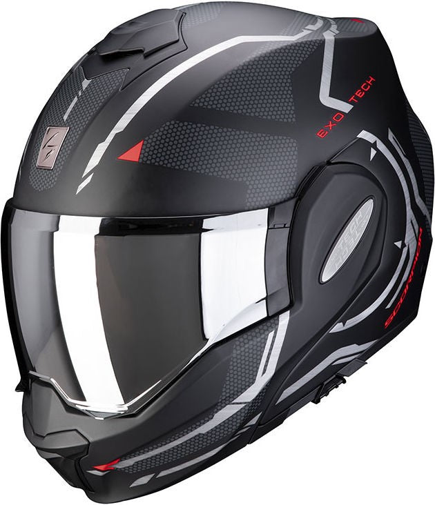 Scorpion / スコーピオン Exo モジュラーヘルメット Tech Square ブラックレッド | 18-348-24