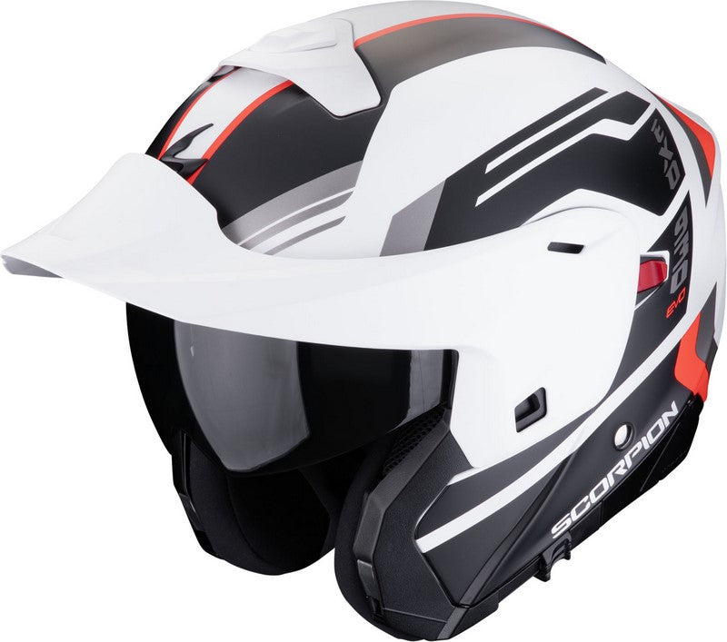 Scorpion Modular Helmet Exo 930 Evo Sikon Mattwhite-Black-Red | 194-428-292