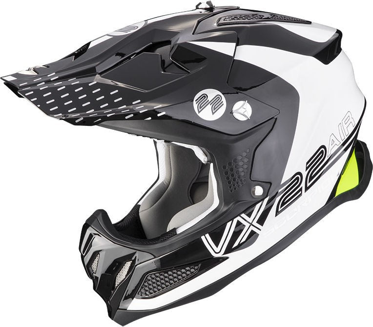 Scorpion / スコーピオン Exo Offroad Helmet Vx-22 Air Ares ホワイト ブラック Yellow S | 32-379-207