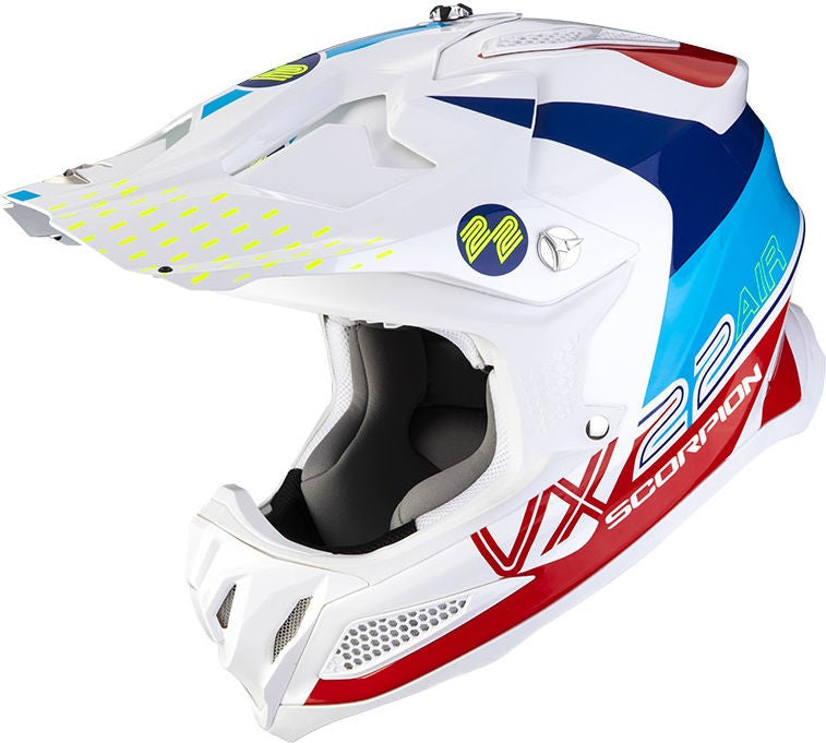 Scorpion / スコーピオン Exo Offroad Helmet Vx-22 Air Ares ホワイト ブルーレッド | 32-379-236