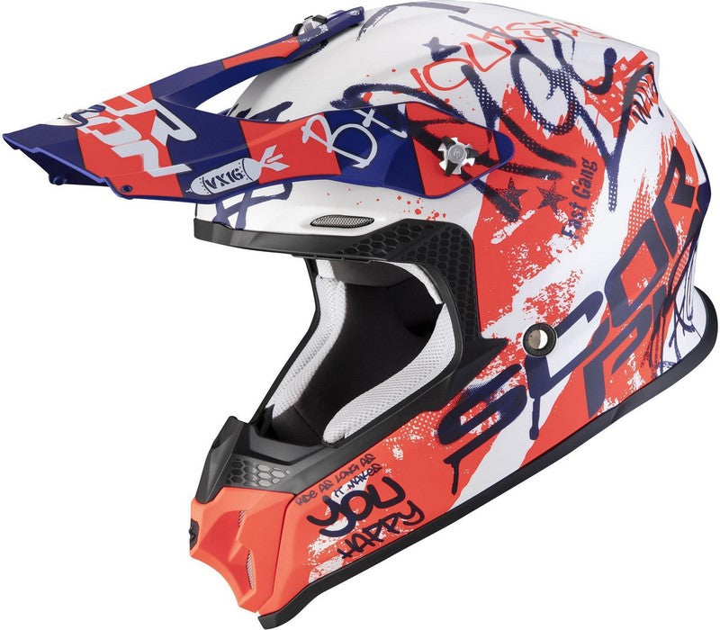 SCORPION / スコーピオン VX-16 AIR ホワイトマット-ブルー-レッド | 46-302-249