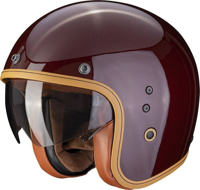 Scorpion / スコーピオン Exo ジェットヘルメット Belfast Evo Carbon Solid レッド S | 78-261-01