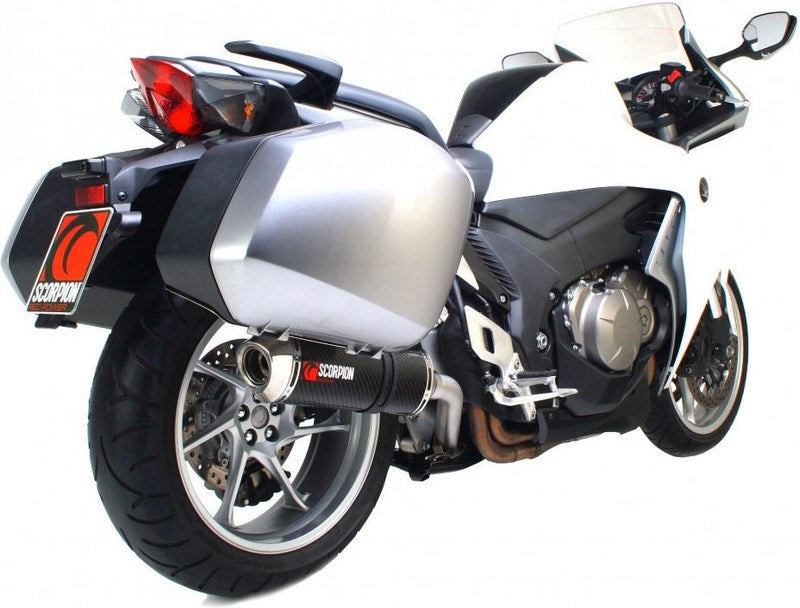 Scorpion / スコーピオンエキゾースト Factory オーバルスリップオン カーボンファイバースリーブ eマーク Honda VFR 1200 (With panniers) | EHA105CEO