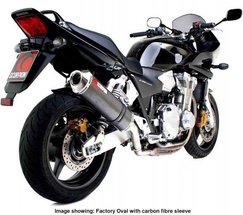 Scorpion / スコーピオンエキゾースト Factory ラウンドスリップオン ステンレススリーブ eマーク Honda CB 1300 2003 - 2014 | EHA81SEM