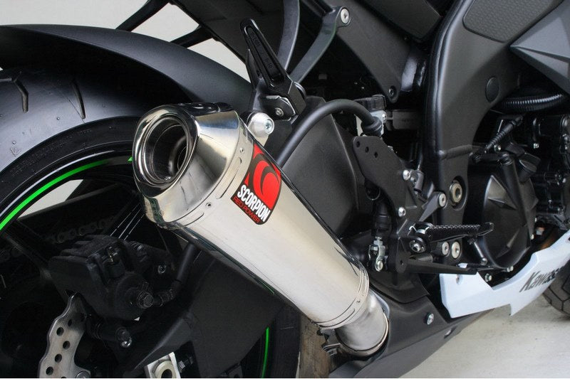 Scorpion / スコーピオンエキゾースト Power Cone (パワーコン) スリップオン ステンレススリーブ eマーク Kawasaki Ninja ZX-10R 08-10 2 | EKA80SEO