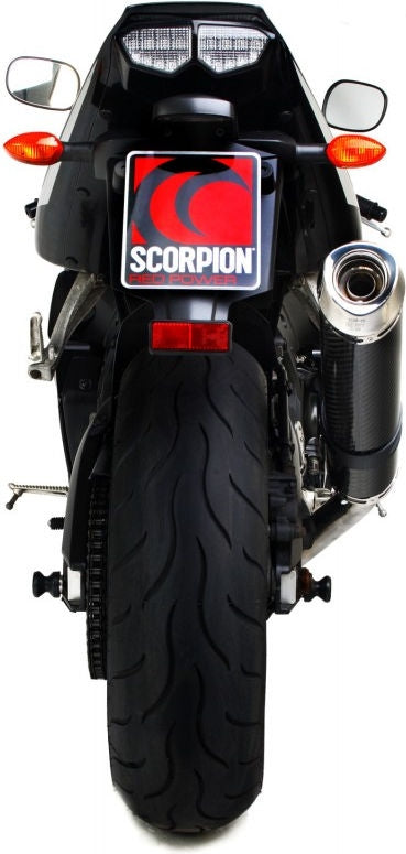 Scorpion / スコーピオンエキゾースト Factory オーバルスリップオン カーボンファイバースリーブ eマーク Yamaha YZF R6 03-05 2003 - 2005 | EYA68CEO