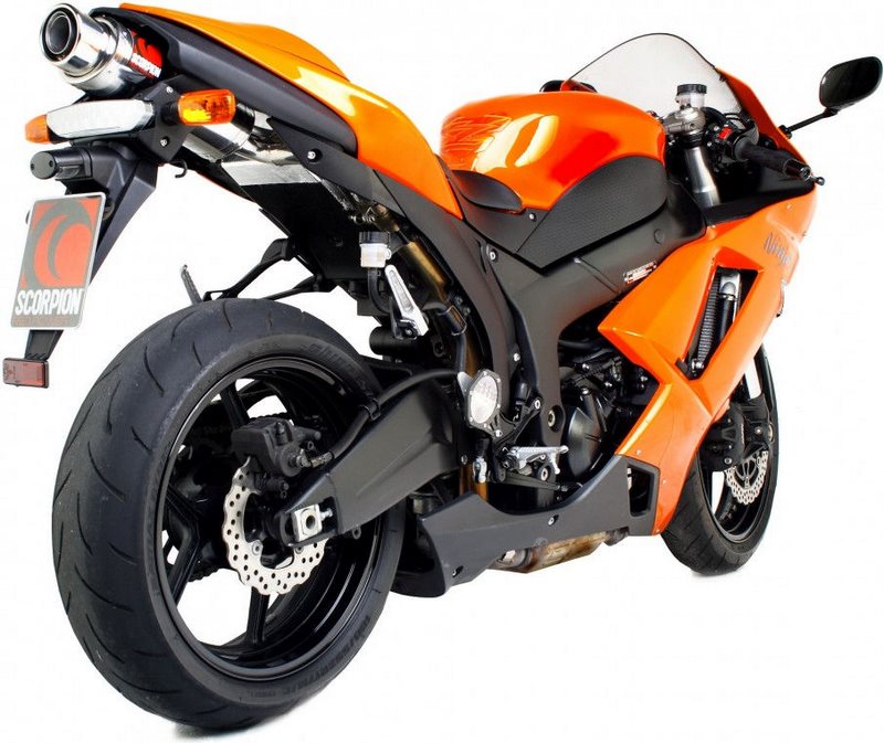 Scorpion / スコーピオンエキゾースト Stealth スリップオン ステンレススリーブ eマーク Kawasaki Ninja ZX-6R 636 / ZX-6RR 07-08 | KA77SEO