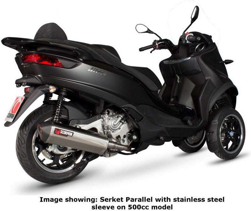 Scorpion / スコーピオンエキゾースト Serket スリップオン ブラックセラミックコーティングスリーブ Piaggio MP3 400/400LT | PI180BCER