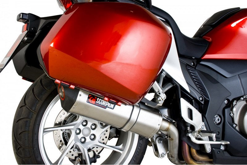 Scorpion / スコーピオンエキゾースト Serket スリップオン ステンレススリーブ(パニア付属バイク接続可) eマーク Honda VFR 1200 (With pannie | RHA105SEO