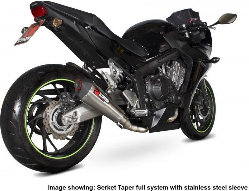 Scorpion / スコーピオンエキゾースト Serket テーパーフルシステム カーボンファイバースリーブ Honda CBR 650 F/ CB 650 F 2014 - 2018 | RHA165SYSCEO