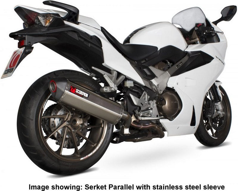 Scorpion / スコーピオンエキゾースト Serket スリップオン カーボンファイバースリーブ eマーク Honda VFR 800 F 2014 - 2018 | RHA168CEO