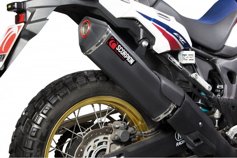 Scorpion / スコーピオンエキゾースト Serket スリップオン ブラックセラミックコーティングスリーブ eマーク Honda CRF 1000 L Africa Twin 2 | RHA173BCER